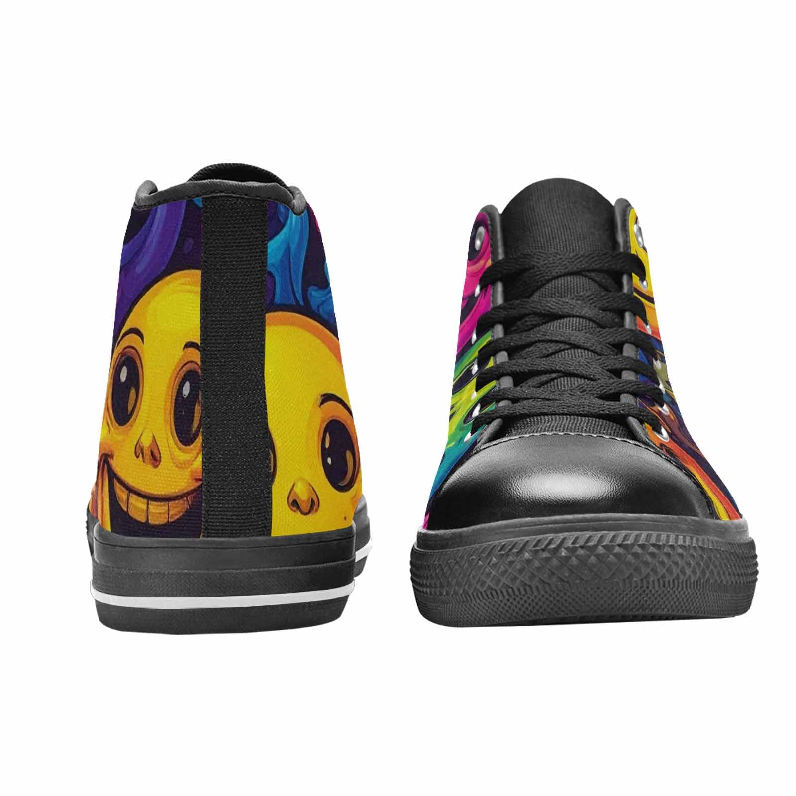 WOMEN'S Funny Looking Cartoon High Top Canvas Neon Fantasy Custom Sneakers