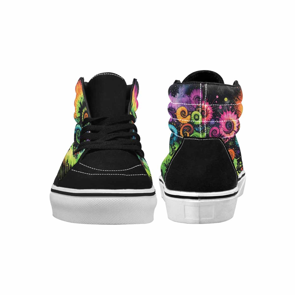 MEN'S Tie High Top Canvas Kaleidoscope Custom Sneakers