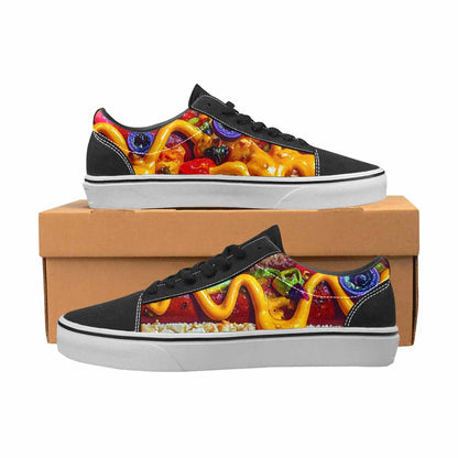 WOMEN'S Toxic Skeleton Hot Dog Lace-Up Canvas Y2K Custom Shoes