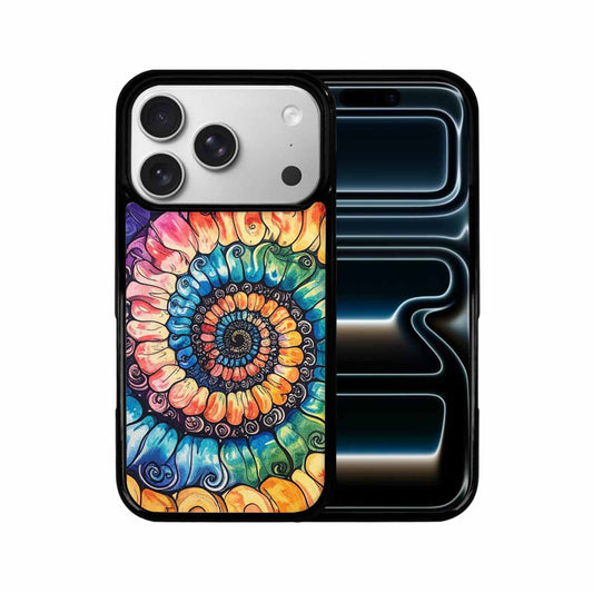iPhone 17 Pro Case — Tie Dye Swirls Black White Tie, Unique Phone Case Design