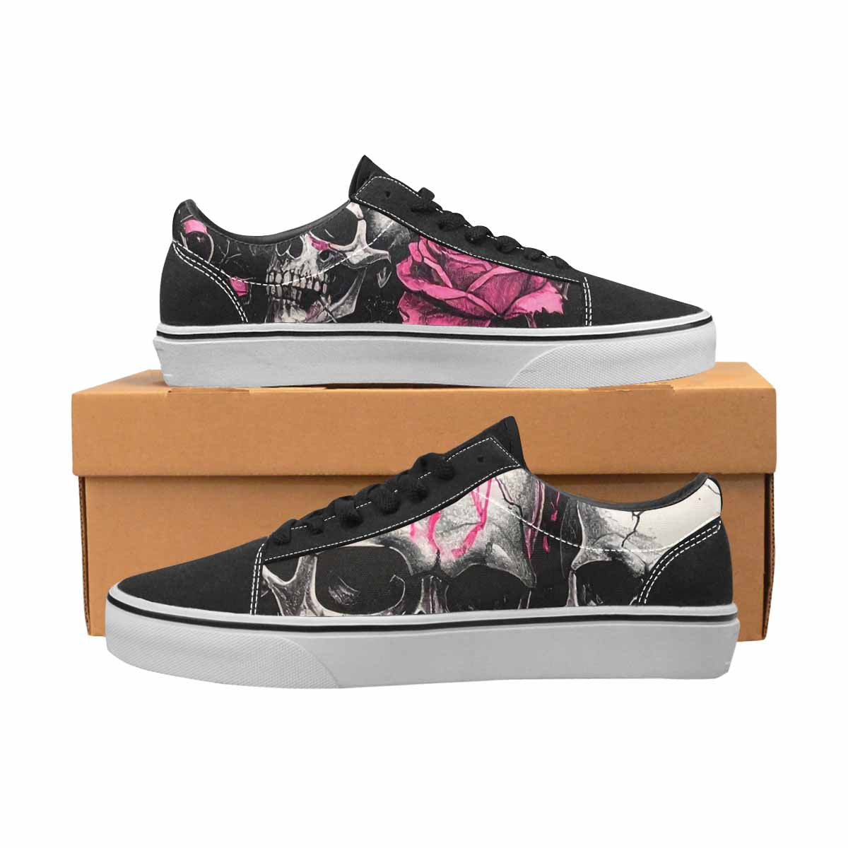 WOMEN'S Skull Roses Lace-Up Canvas Aesthetic Shoes