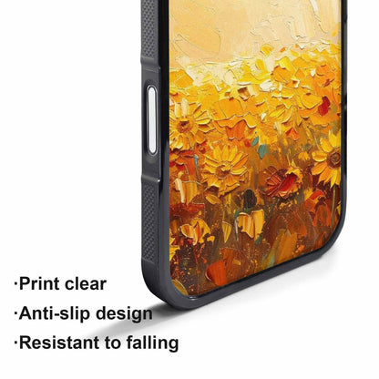 iPhone 17 Pro Max Case — Impressionist Sunflower Brushstroke Pattern Floral, Unique Phone Case Design