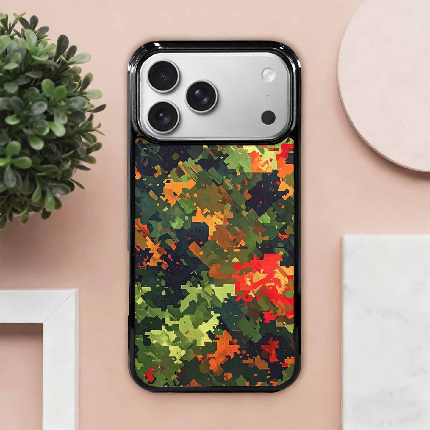 iPhone 17 Pro Max Case — Small Military Camouflage Blotch Camo, Unique Phone Case Design