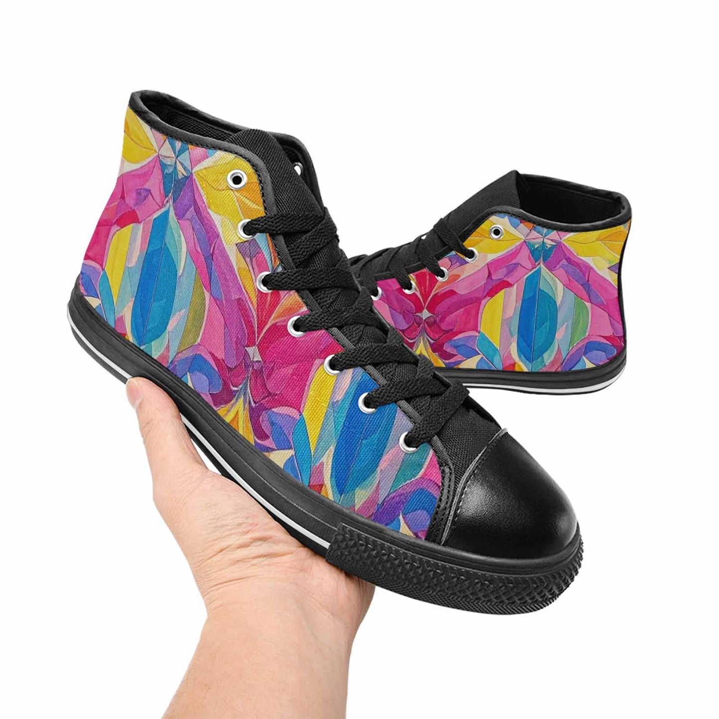 MEN'S Pansexual Flag Color High Top Canvas Aesthetic Custom Sneakers