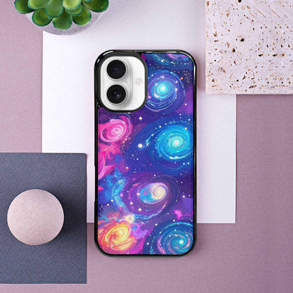 iPhone 16 Case — Lotus Galaxy Art Seamless Pattern Vibrant, Custom Print Case Cover