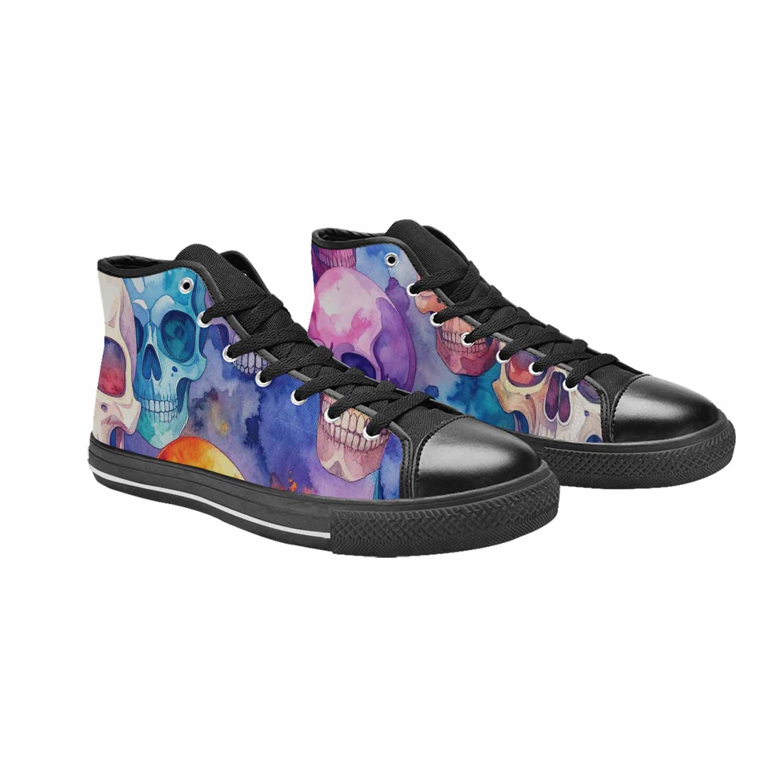 WOMEN'S Kulls - Watercolor High Top Canvas Cottagecore Custom Sneakers