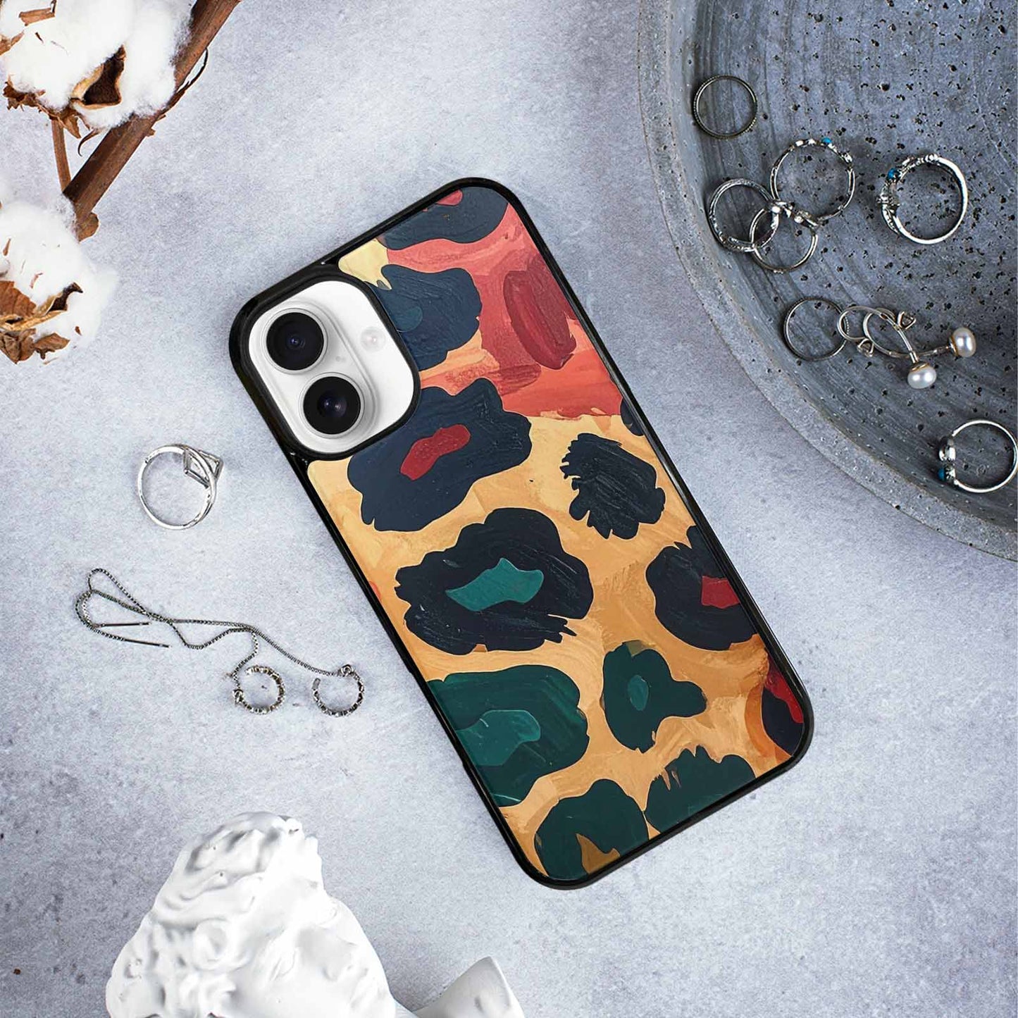 iPhone 16 Plus Case — Leopard Wallpaper Print, Customized Protective Case