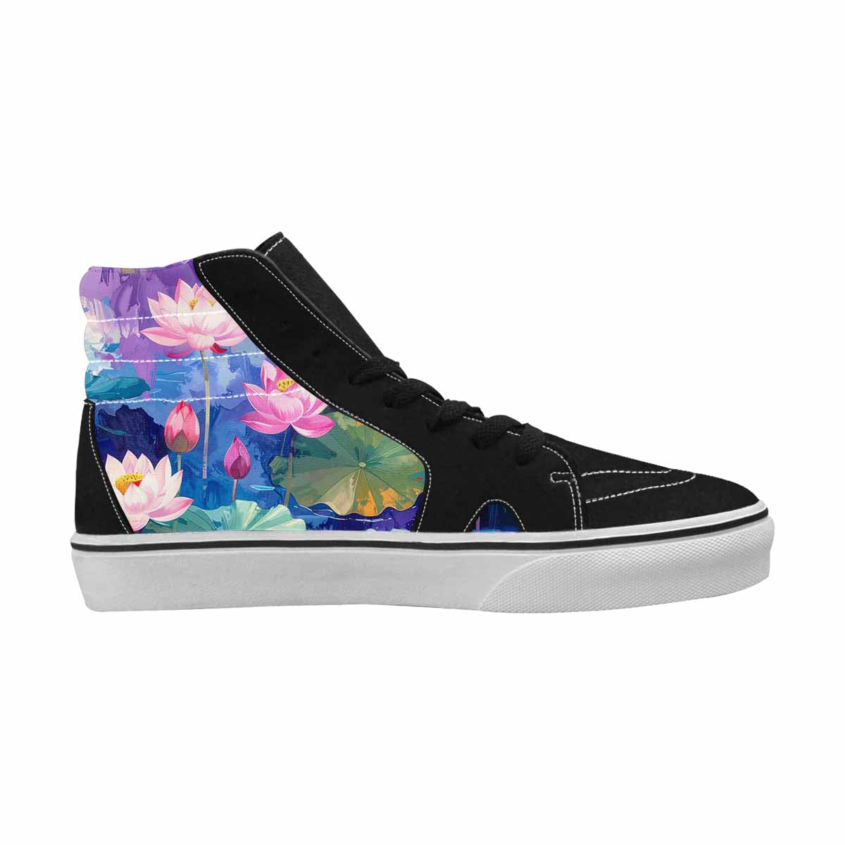 WOMEN'S Monet-Style Impressionist Water High Top Canvas Y2K Custom Sneakers