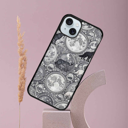 iPhone 15 Plus Case — Wolves Everywhere Collage Overlap Small Wolf, Custom Print Case Cover