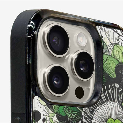 iPhone 15 Pro Max Case — Sea Creature Burst Black Green Ink, Unique Phone Case Design