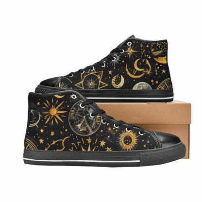MEN'S Zodiac Constellation Star High Top Canvas Neon Fantasy Custom Sneakers