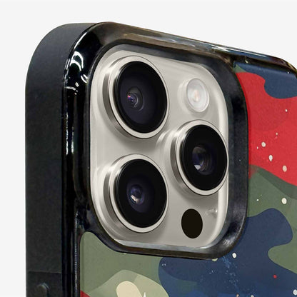 iPhone 16 Pro Max Case — Military Camo Blotch Texture Blended With, Custom Art Phone Cover