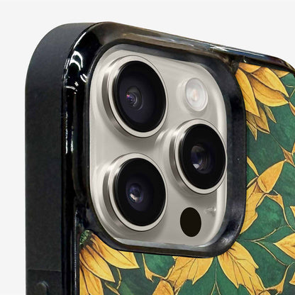 iPhone 16 Pro Max Case — Sunflower Mandala Kaleidoscope, Custom Designed Case Cover