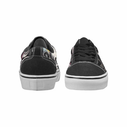 WOMEN'S Rainbow From Skull S Lace-Up Canvas Wallpaper Art Sneakers