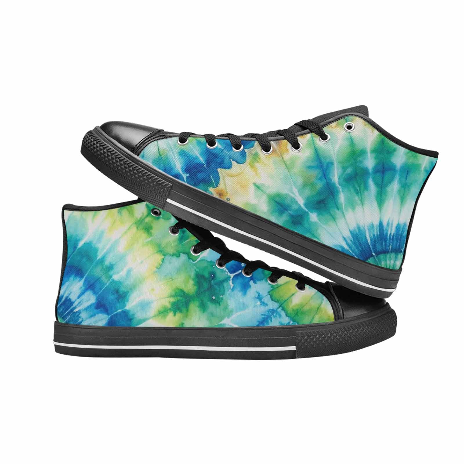 MEN'S Tie Dye Swirl High Top Canvas Dark Academia Shoes