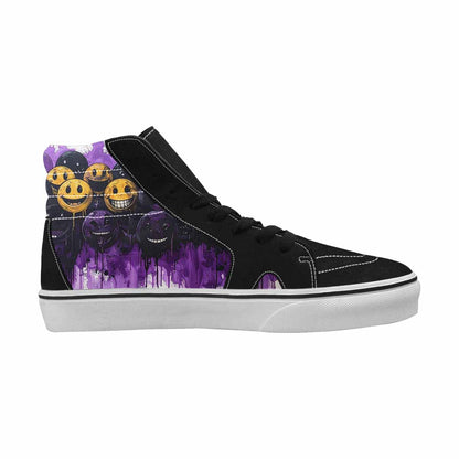 MEN'S Melting Moon Smiley High Top Canvas Y2K Custom Shoes