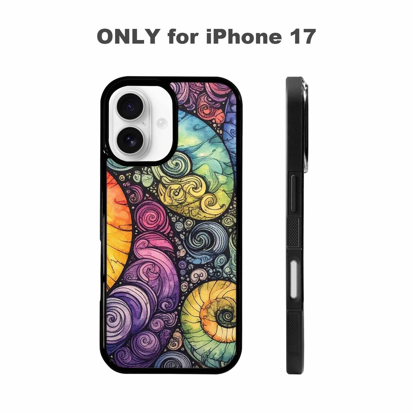 iPhone 17 Case — Tie Dye Swirls (black Tie Dye, Unique Phone Case Design