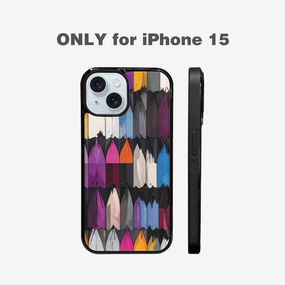 iPhone 15 Case — Asexual Flag Color Theme Small Rainbow, Unique Phone Case Design