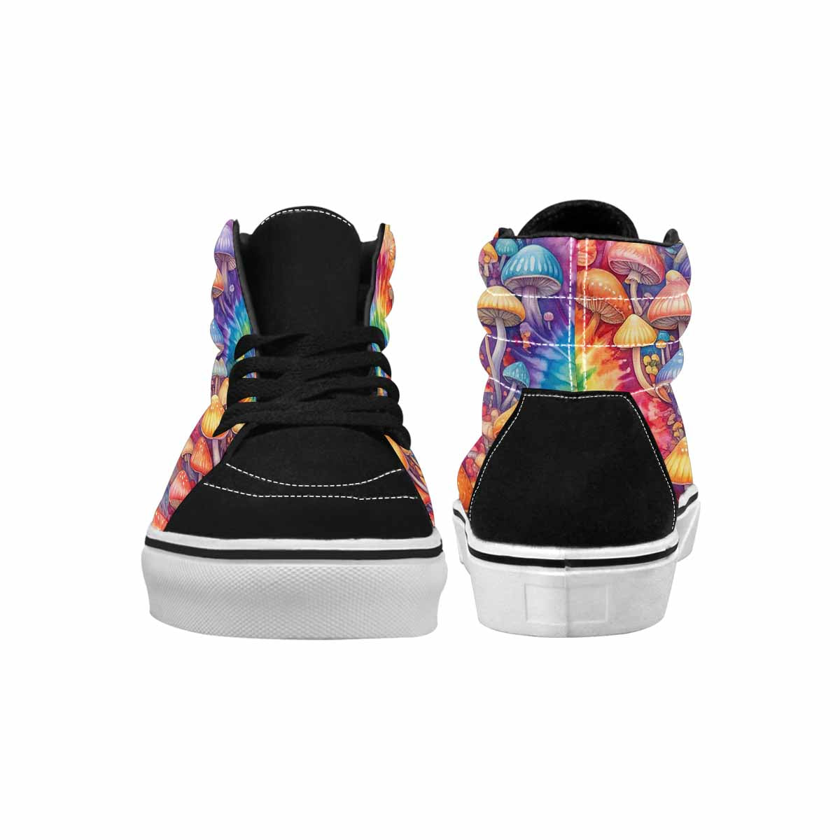 MEN'S Mushrooms  Tie Dye High Top Canvas Surreal Custom Shoes