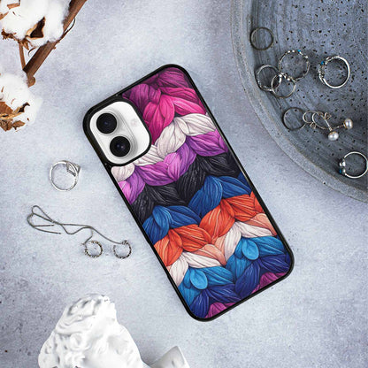 iPhone 16 Plus Case — Genderfluid Flag Color Theme Small Rainbow, Original Design Phone Case