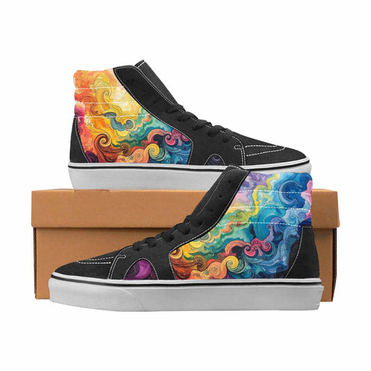 WOMEN'S Tie Dye High Top Canvas Original Design Dreamcore Custom Art Shoes