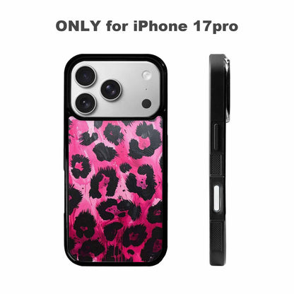 iPhone 17 Pro Case — Black Pink Ink Animal Print Animal, Custom Printed Phone Case
