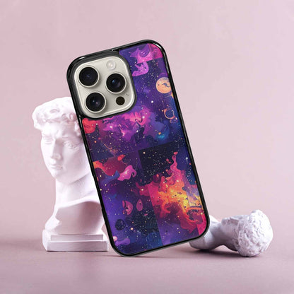 iPhone 16 Pro Case — Cosmic Creature And Object Mashup Pattern, Custom Phone Case