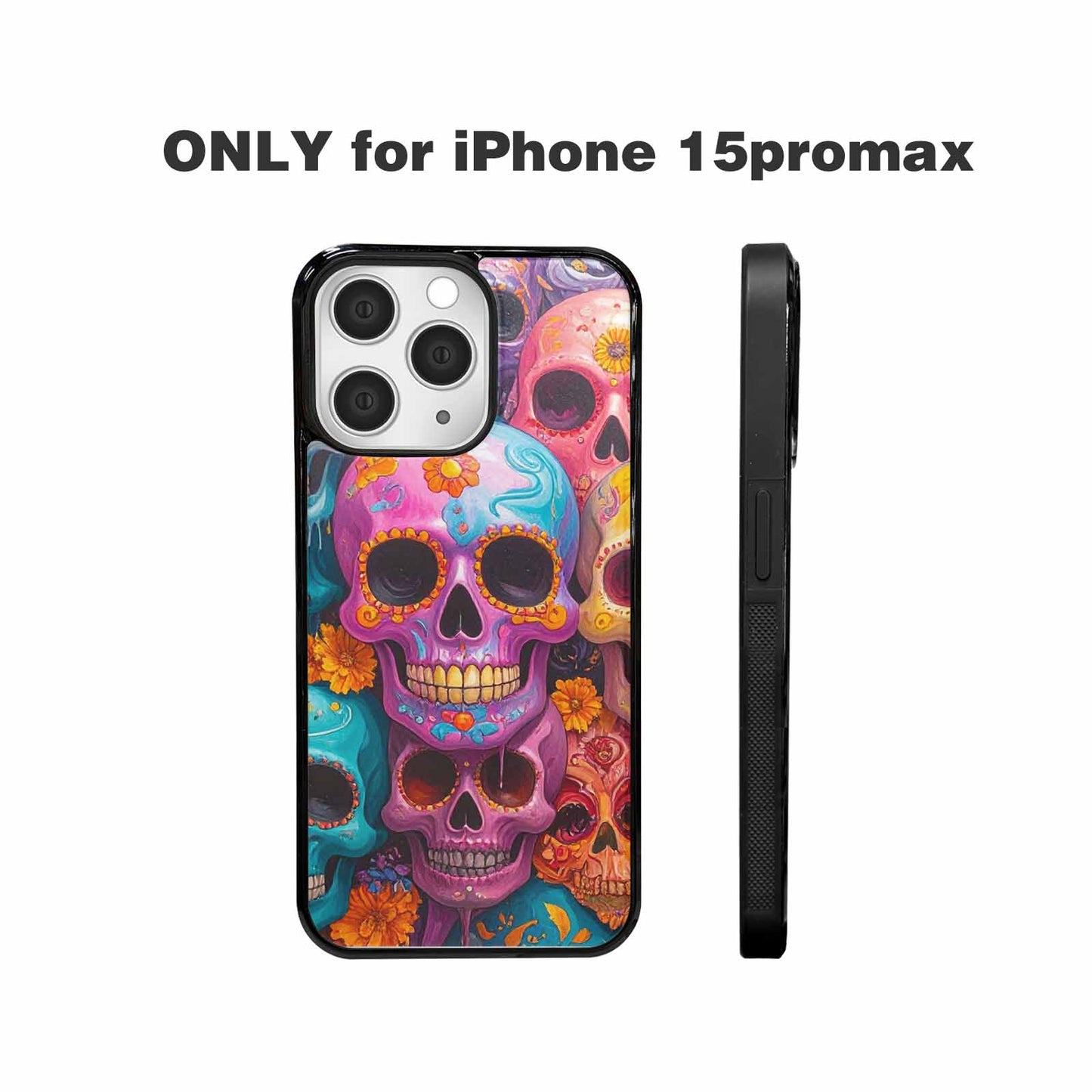 iPhone 15 Pro Max Case — Sugar Skullsmelting Sugar Skulls, Custom Made Phone Cover
