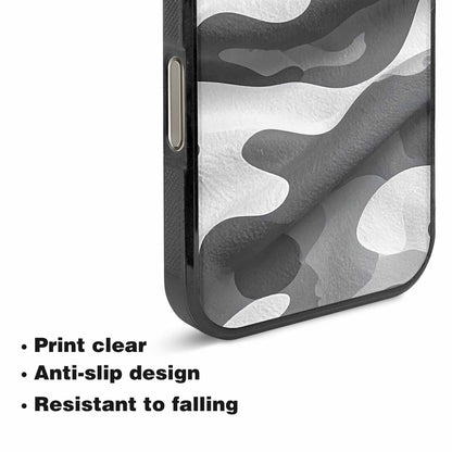 iPhone 16 Pro Max Case — Grey Camo Print, Personalized Phone Case