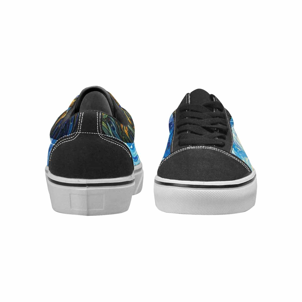 WOMEN'S Van Gogh-Style Swirl Canvas Lace-Up Grunge Custom Sneakers