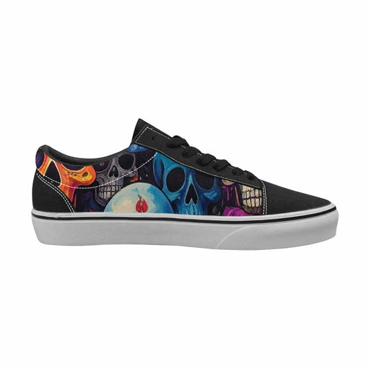 WOMEN'S Skulls (general) Lace-Up Canvas Vibrant Chaos Custom Sneakers