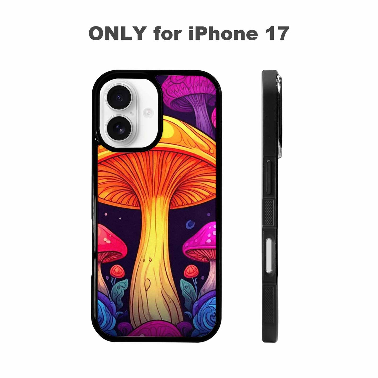 iPhone 17 Case — Psychedelic Mushroom Cartoon Pattern Cartoon Cute, Custom Printed Phone Case