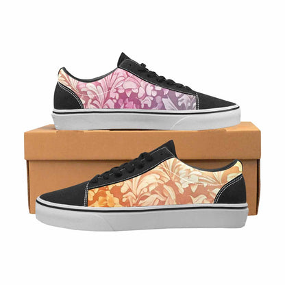 MEN'S Lesbian Flag Color Canvas Lace-Up Wallpaper Art Custom Shoes
