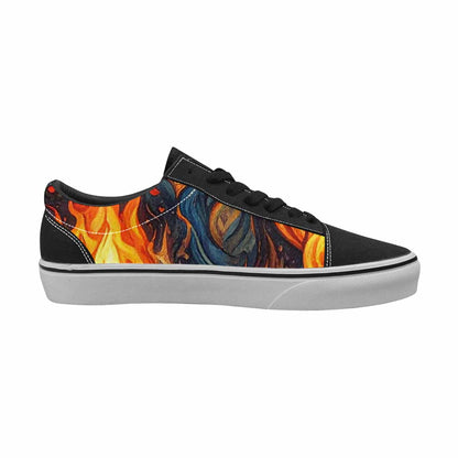 WOMEN'S Fire Flame Canvas Lace-Up Dark Academia Sneakers
