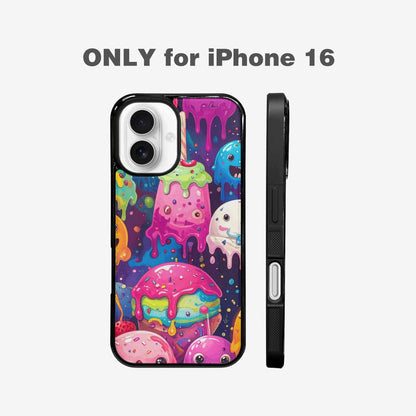 iPhone 16 Case — Melting Ice Cream Monster Charac, Custom Printed Phone Case