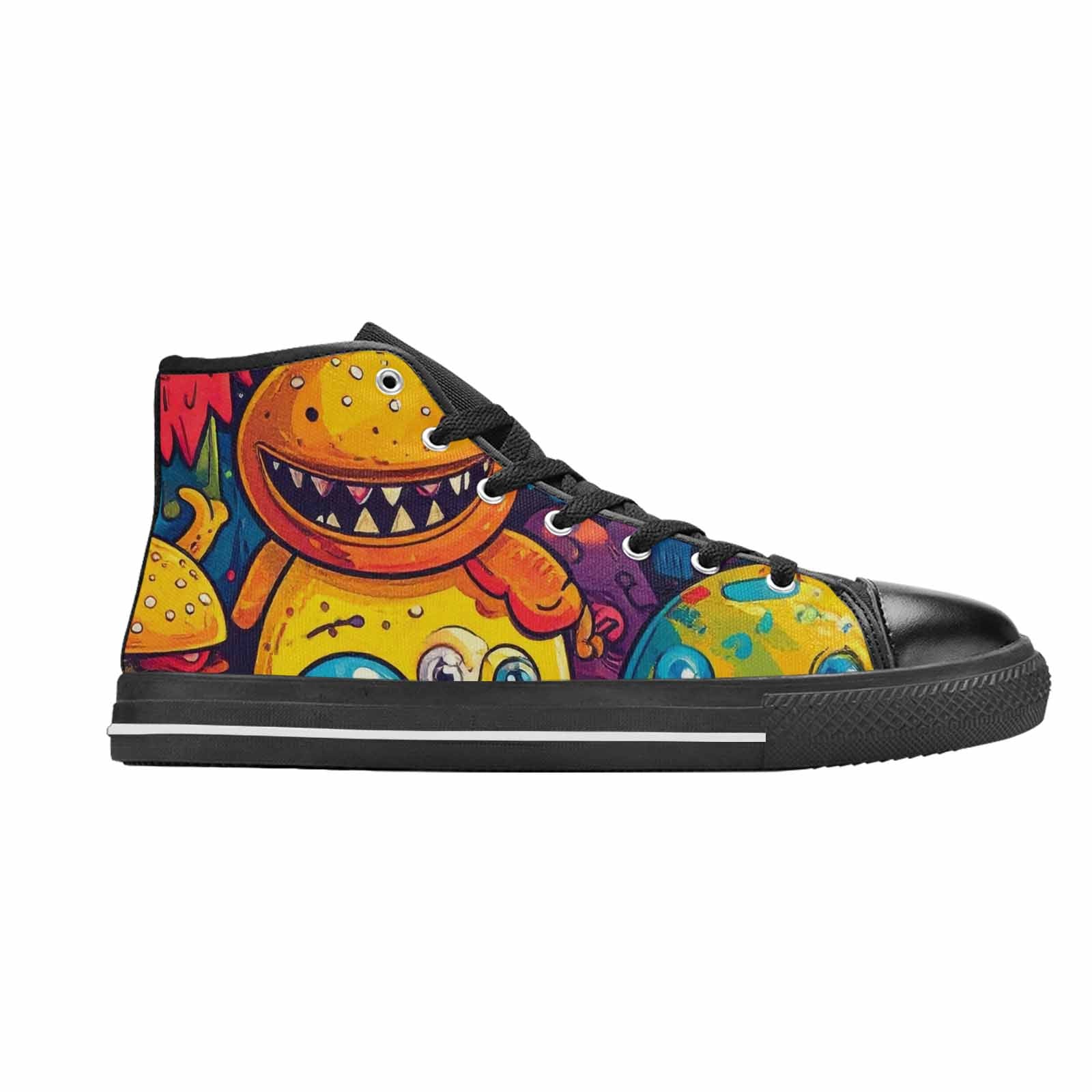 MEN'S Cartoon Monster Character High Top Canvas Vibrant Chaos Sneakers