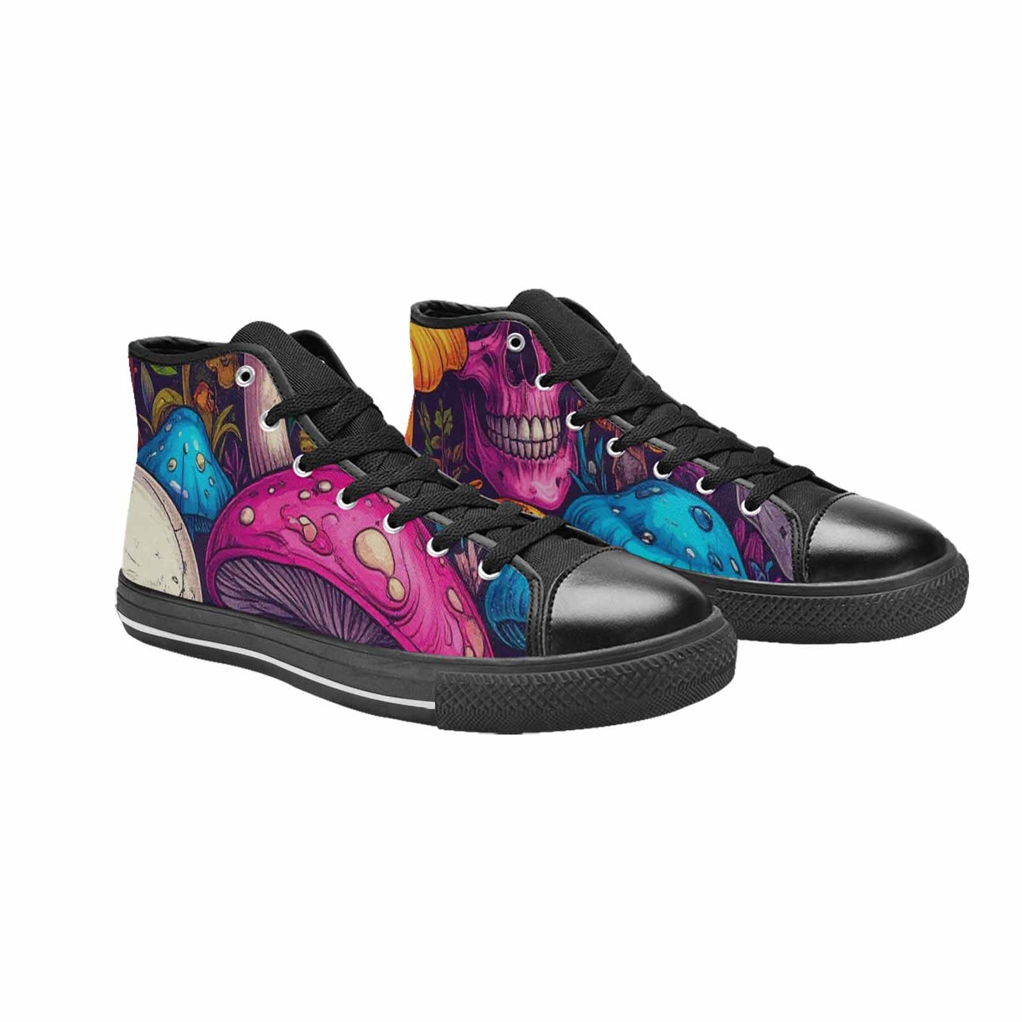 WOMEN'S Mushroom Skull High Top Canvas Y2K Custom Shoes