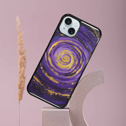 iPhone 15 Plus Case — Swirling Brushstroke Starry Night Texture Blended, Custom Phone Case