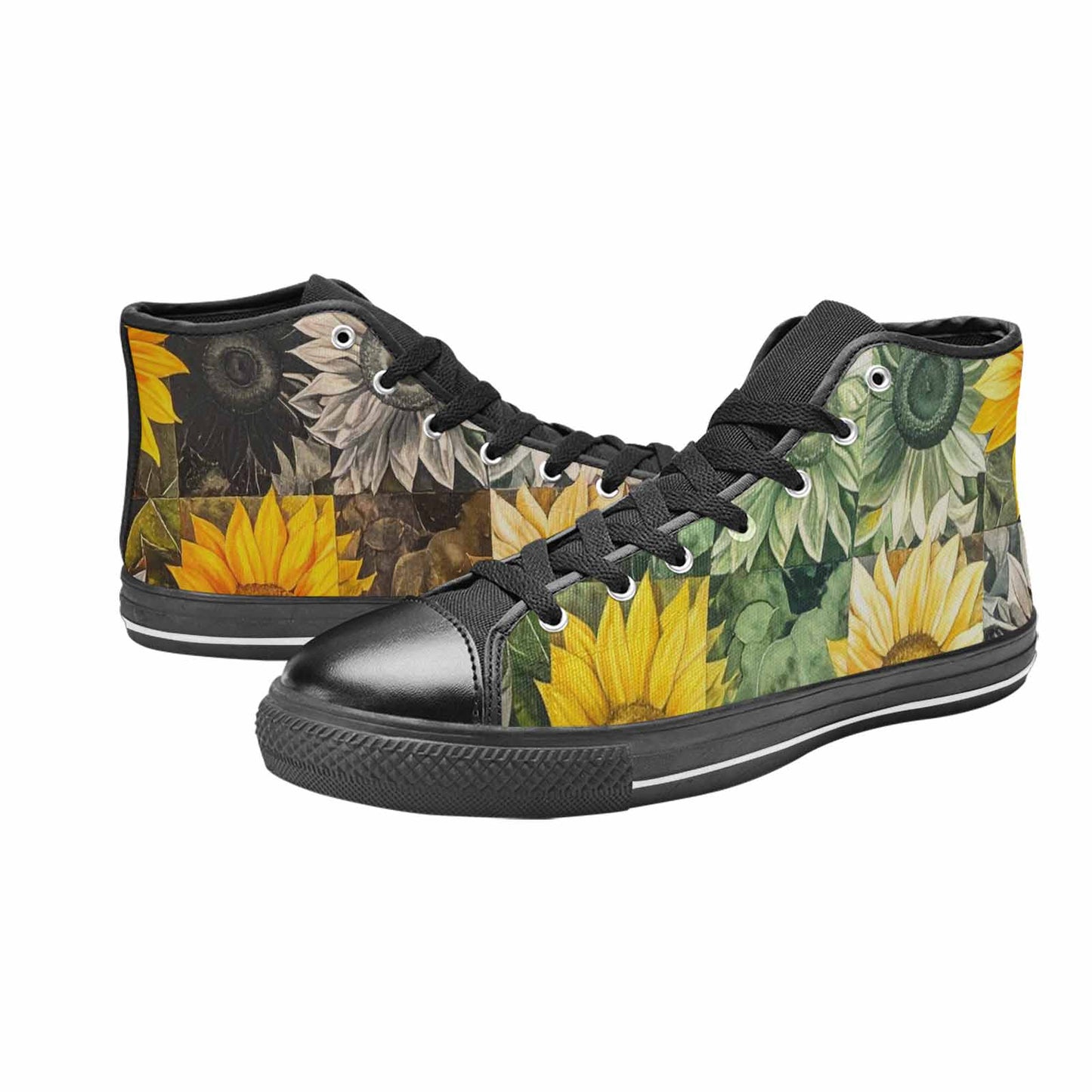 WOMEN'S Blend Melt Them High Top Canvas Wallpaper Art Custom Sneakers