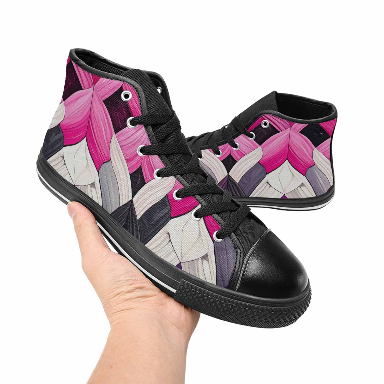 MEN'S Genderfluid Flag Color High Top Canvas Cottagecore Custom Sneakers