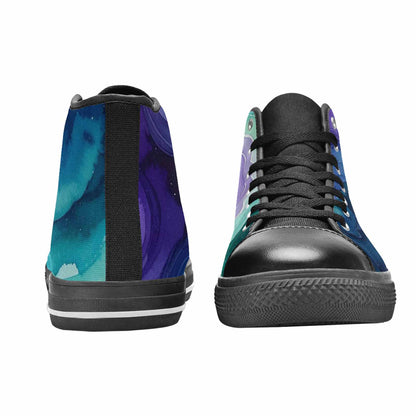 WOMEN'S Galaxy Aurora Nebula High Top Canvas Grunge Shoes