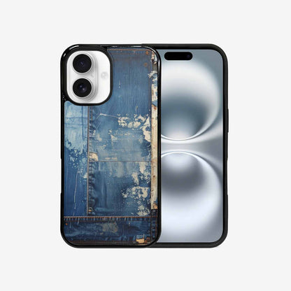 iPhone 16 Case — Denim Distressed Textures Print Edge To, Original Design Phone Case