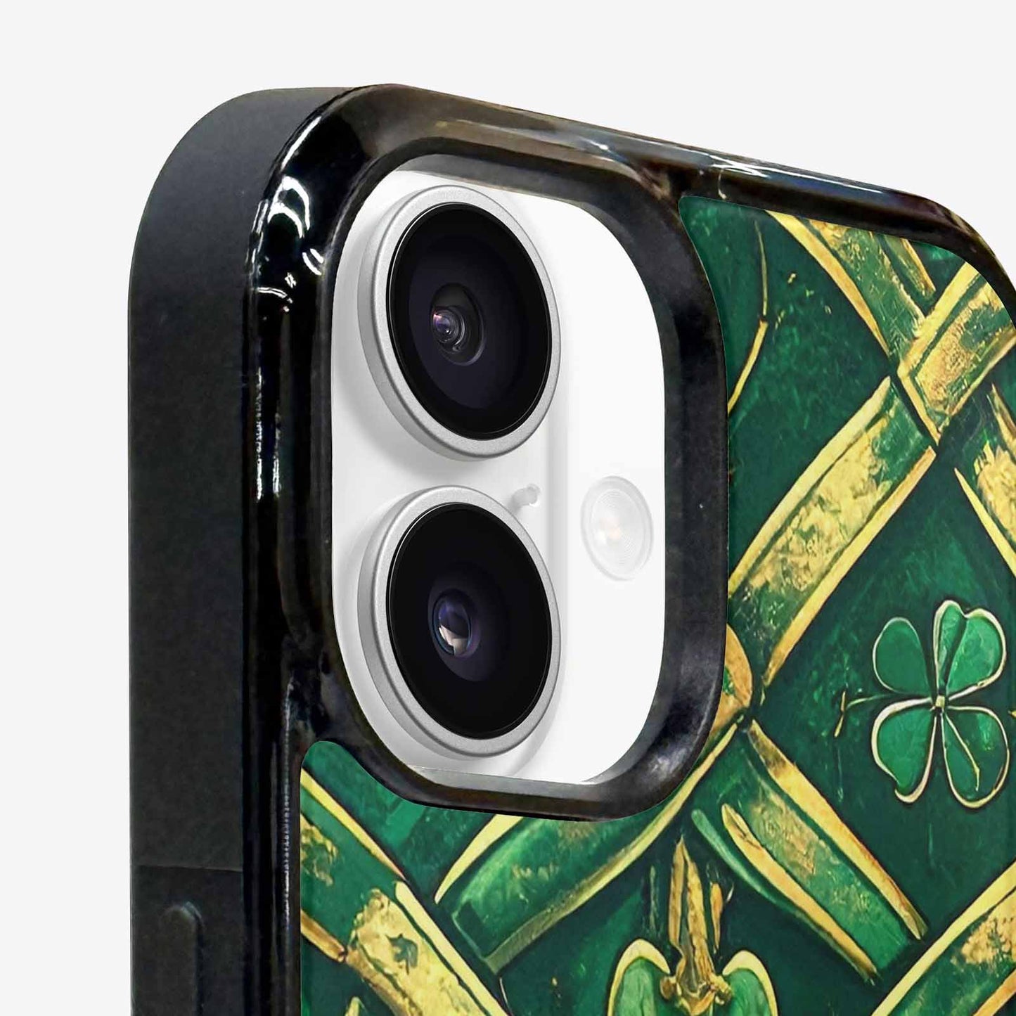 iPhone 16 Plus Case — Irish Celtic Knot Pattern Shamrocks Seamless, Original Design Phone Case