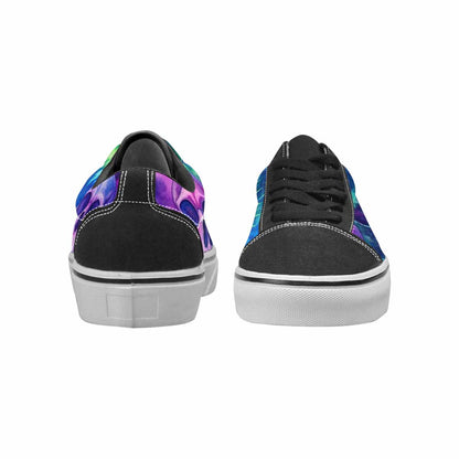 WOMEN'S Tie Dye Skulls Print Canvas Lace-Up Surreal Custom Shoes