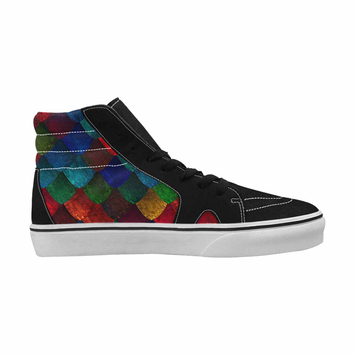 MEN'S Dark Snake Print High Top Canvas Surreal Custom Sneakers