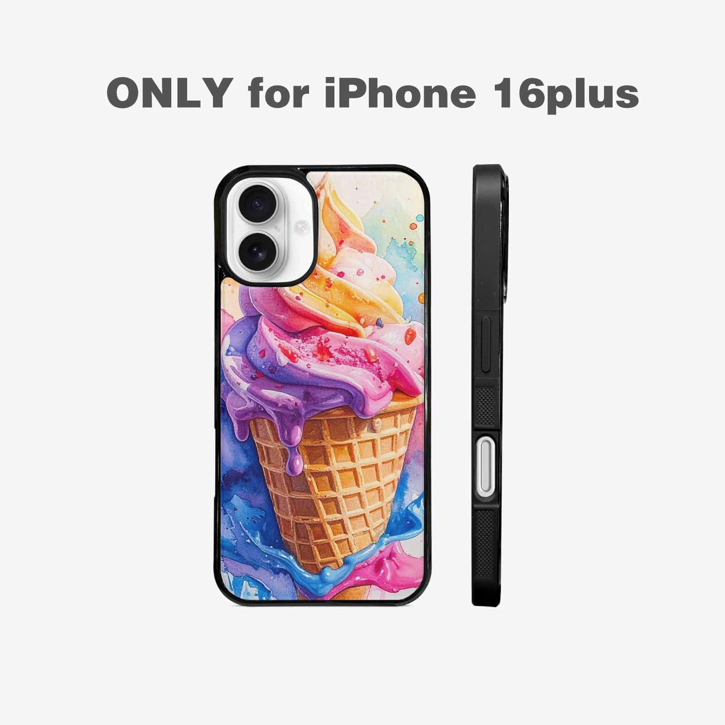 iPhone 16 Plus Case — Melting Icecream Collage Custom, Custom Designed Case Cover