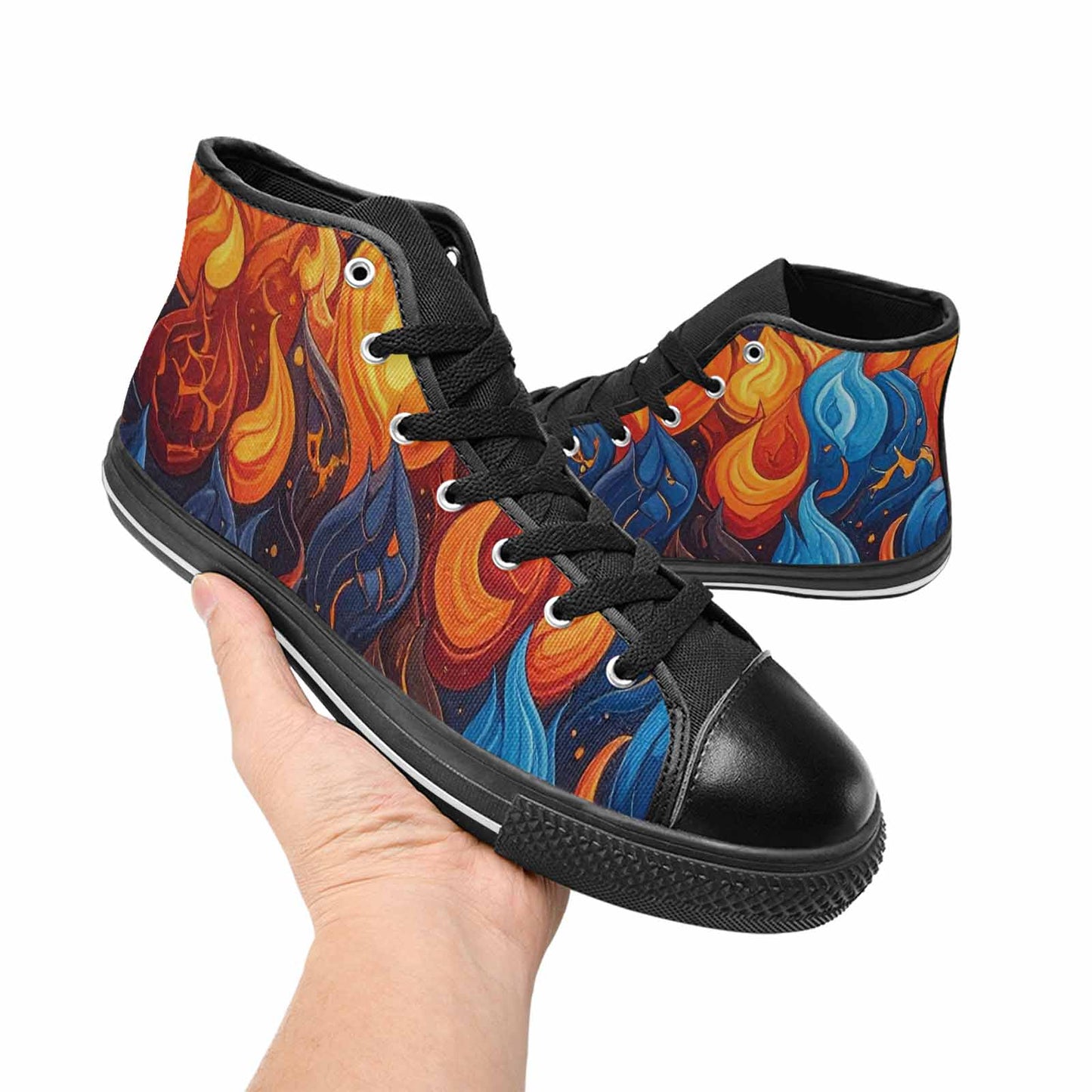MEN'S Fire Flame High Top Canvas Aesthetic Sneakers