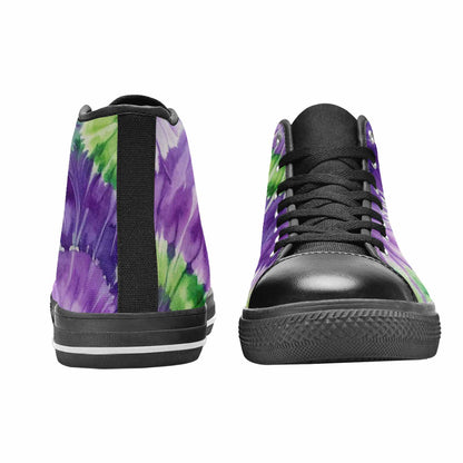 WOMEN'S Tie Dye - High Top Canvas Dark Academia Custom Shoes