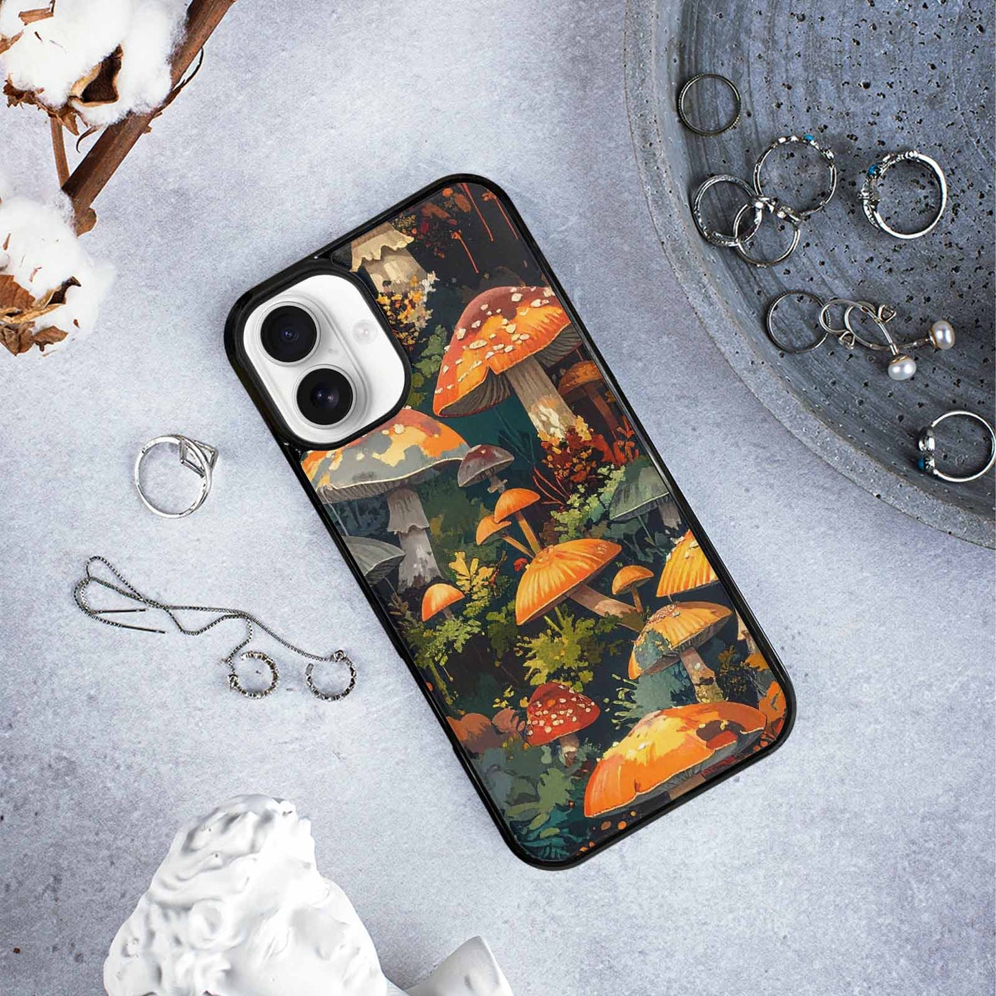 iPhone 16 Plus Case — Mushrooms Camomushrooms Patter, Custom Art Phone Cover
