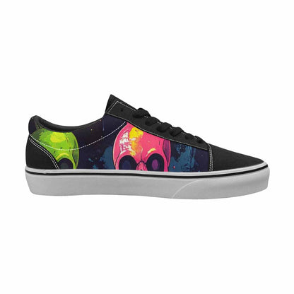 WOMEN'S Radioactive Ghost Bunny Skull Lace-Up Canvas Kaleidoscope Sneakers